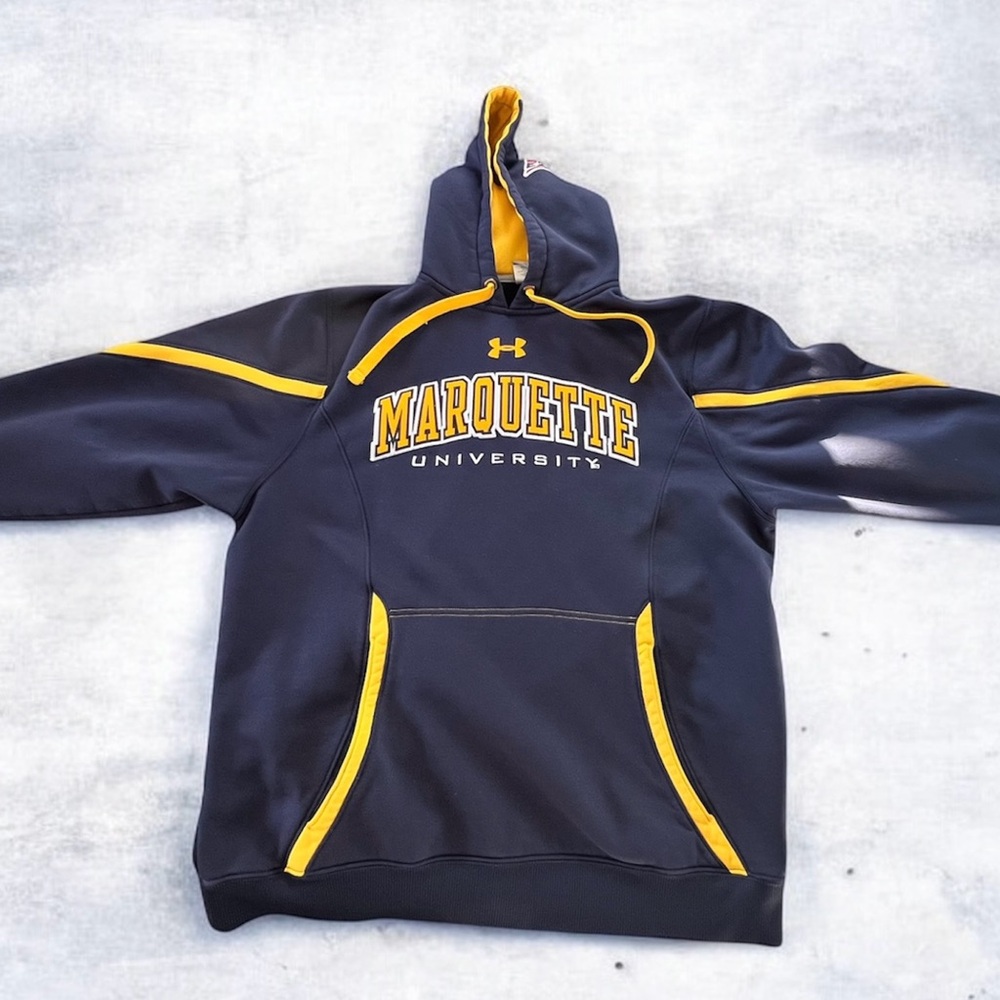 Under Armour Men's Navy and Yellow Hoodie